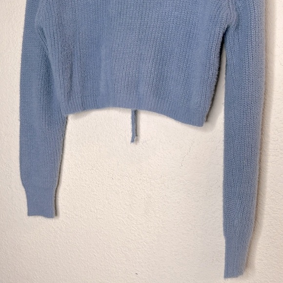 Revolve superdown Cropped Ruched Sweater Lilac Purple Size Medium - Picture 8 of 8